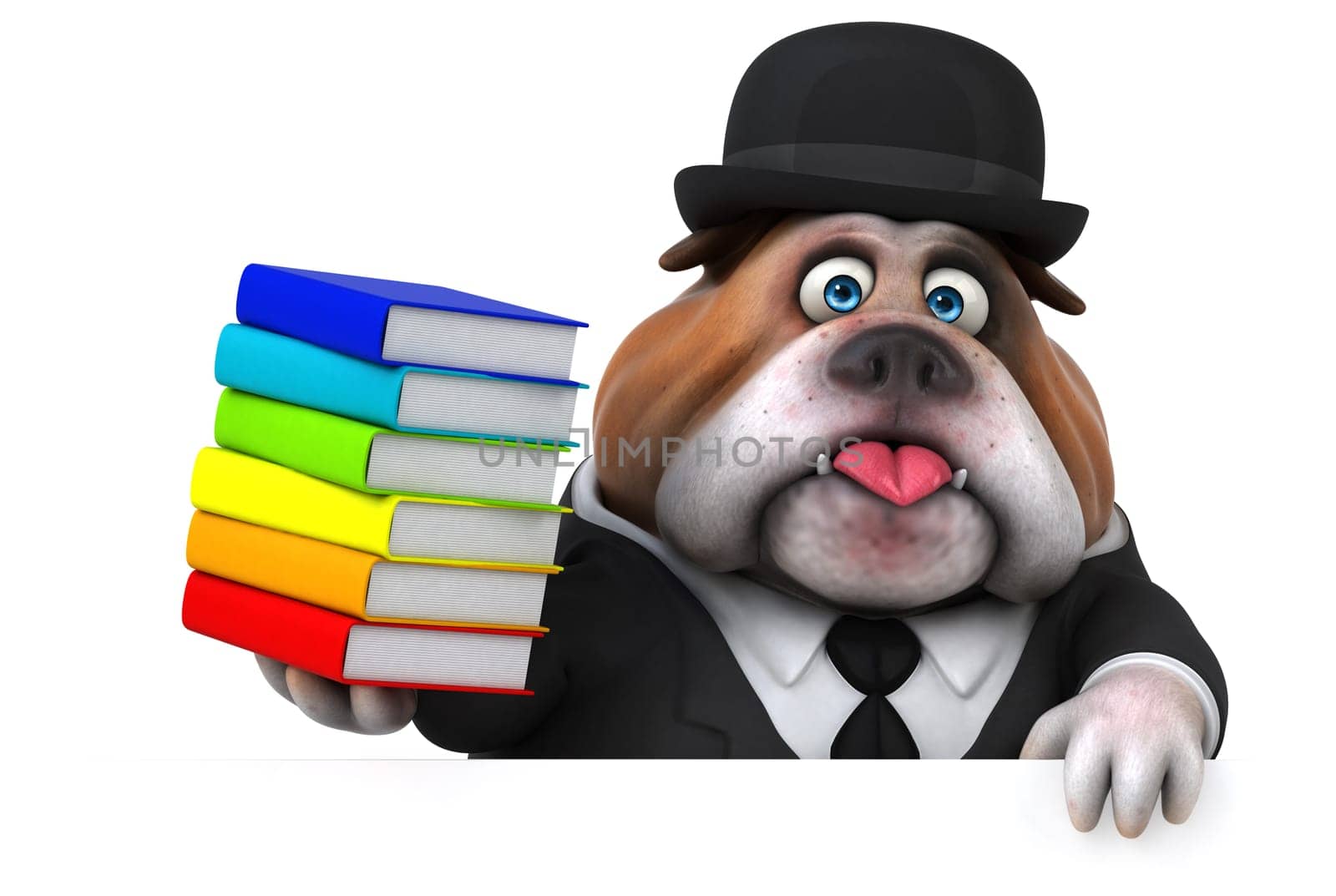 Fun bulldog - 3D Illustration