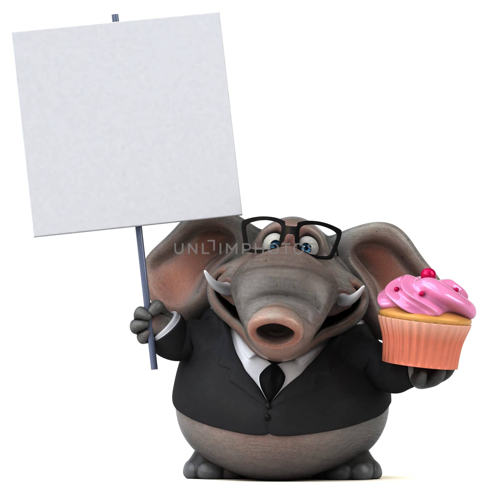 Fun elephant - 3D Illustration