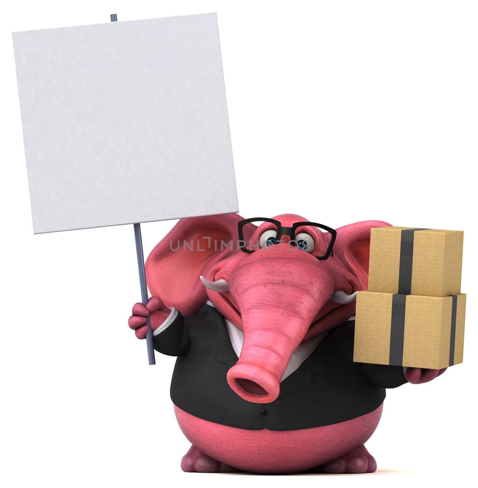 Pink elephant - 3D Illustration