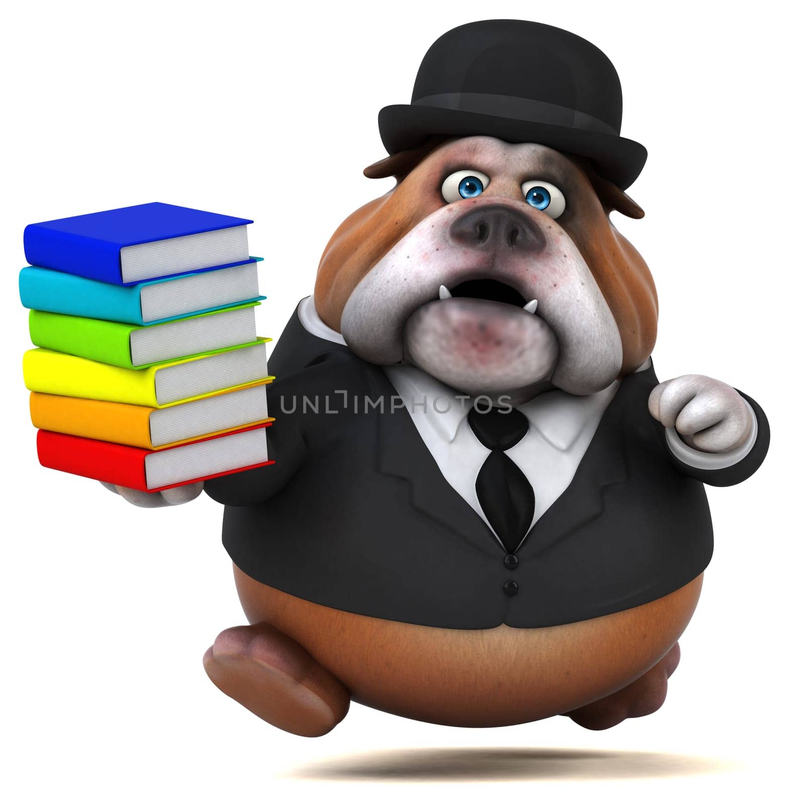 Fun bulldog - 3D Illustration