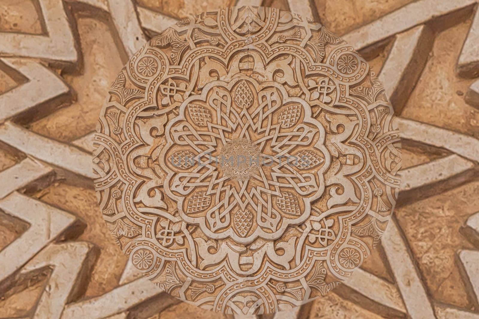 Arab background remanding to Islam culture. Design created from a 13th century architectural detail using droste effect.