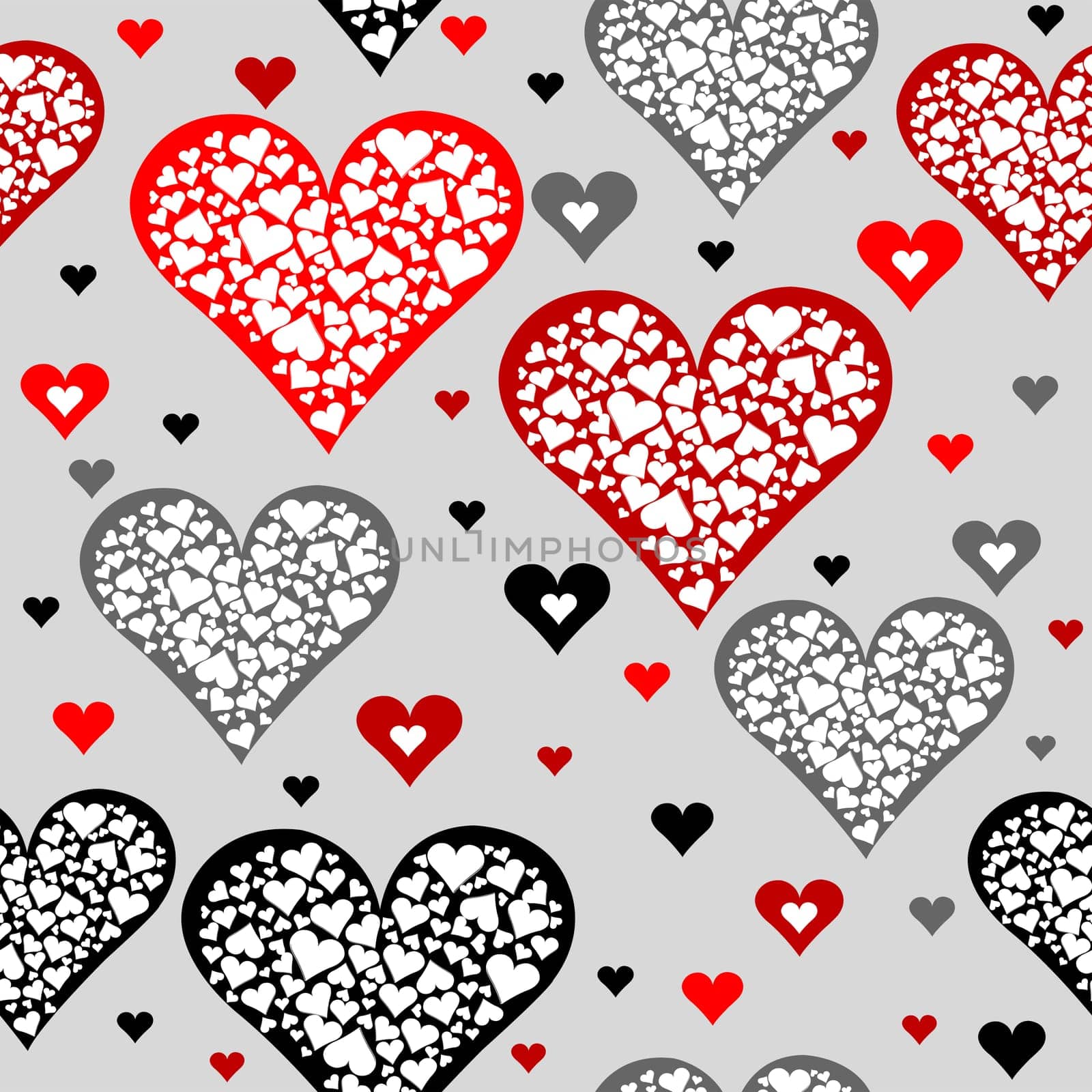 Simple stylized heart seamless background