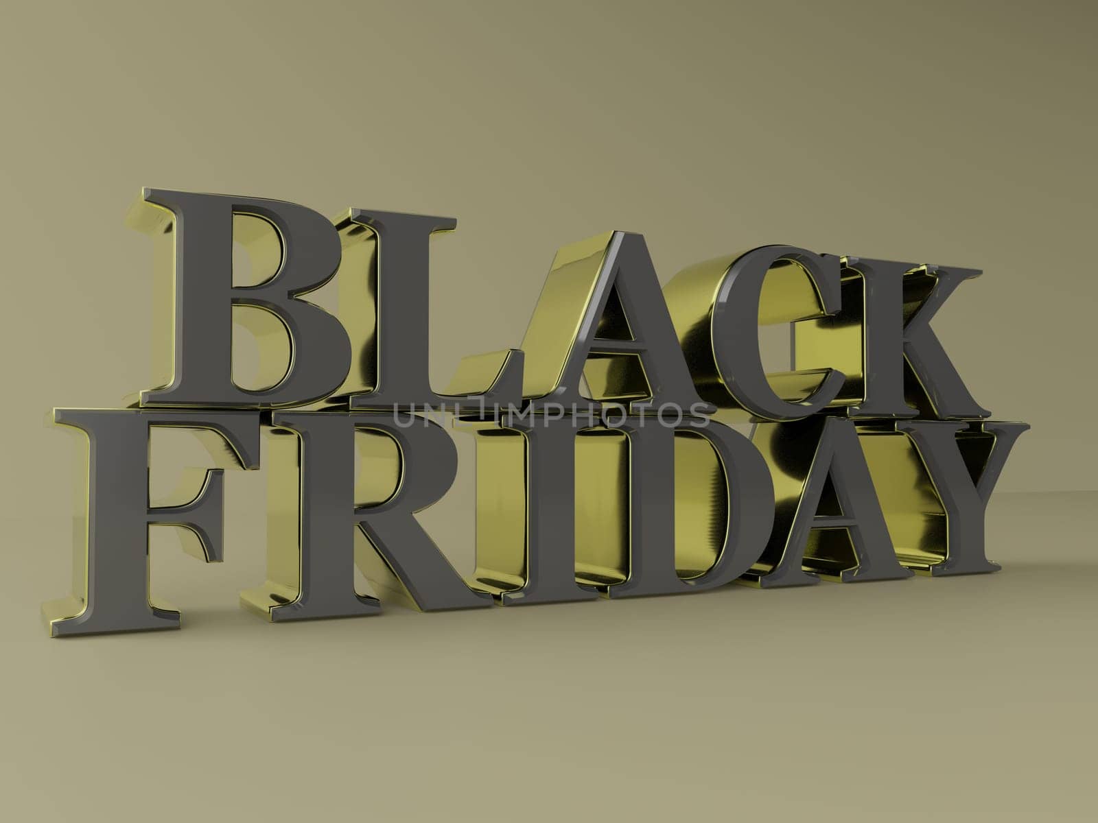 the words Black friday in big letterpress in 3d rendering