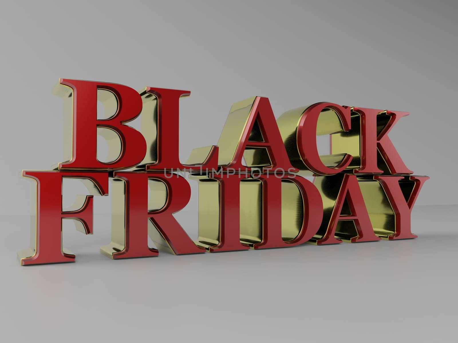the words Black friday in big letterpress in 3d rendering