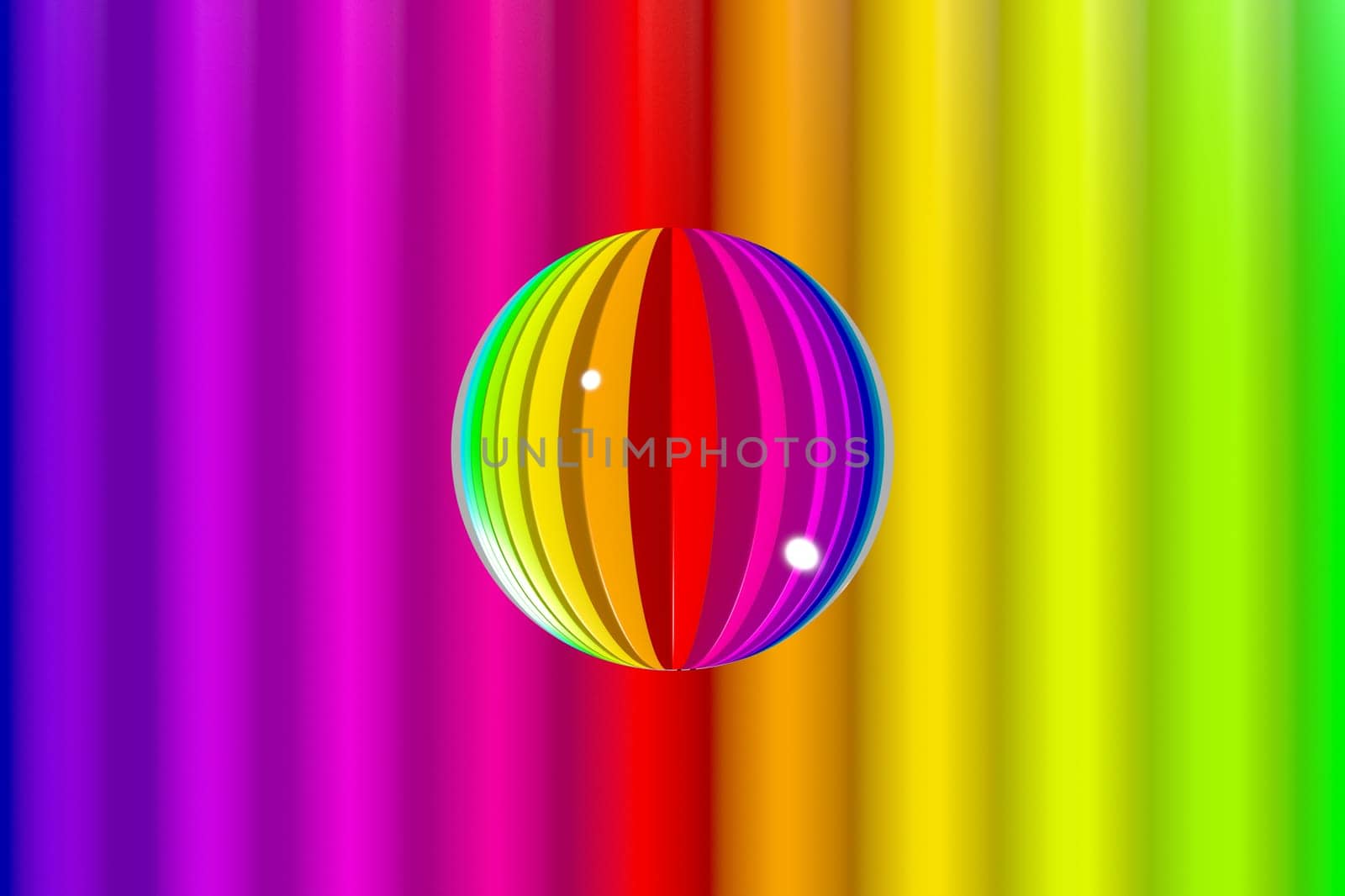 Abstract background with colorful vivid wavy lines with rainbow colors. 3D illustration background