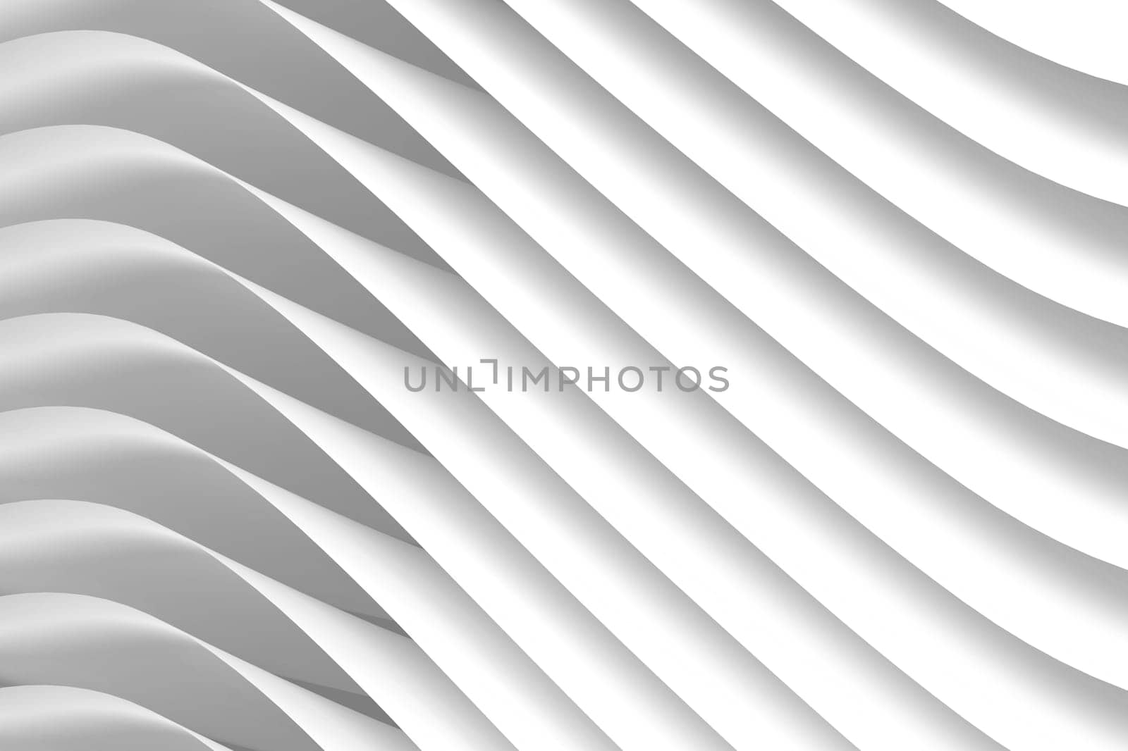 Abstract light background with wavy white lines. 3D illustration background