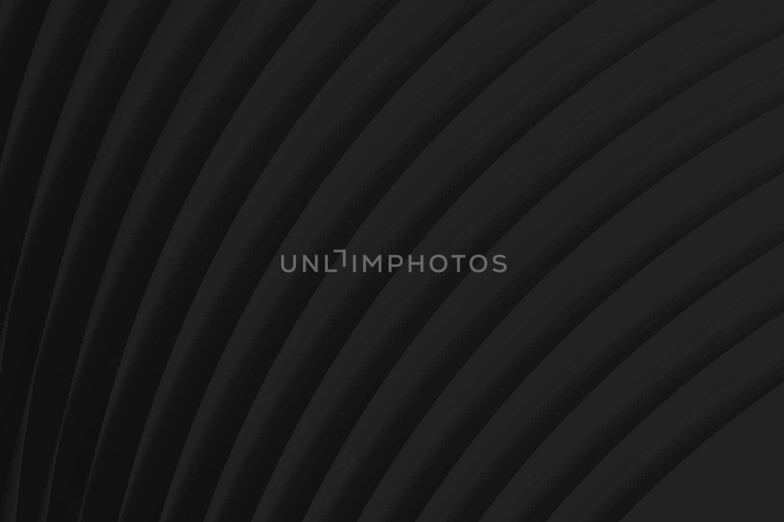 Abstract dark background with black wavy lines. 3D illustration background