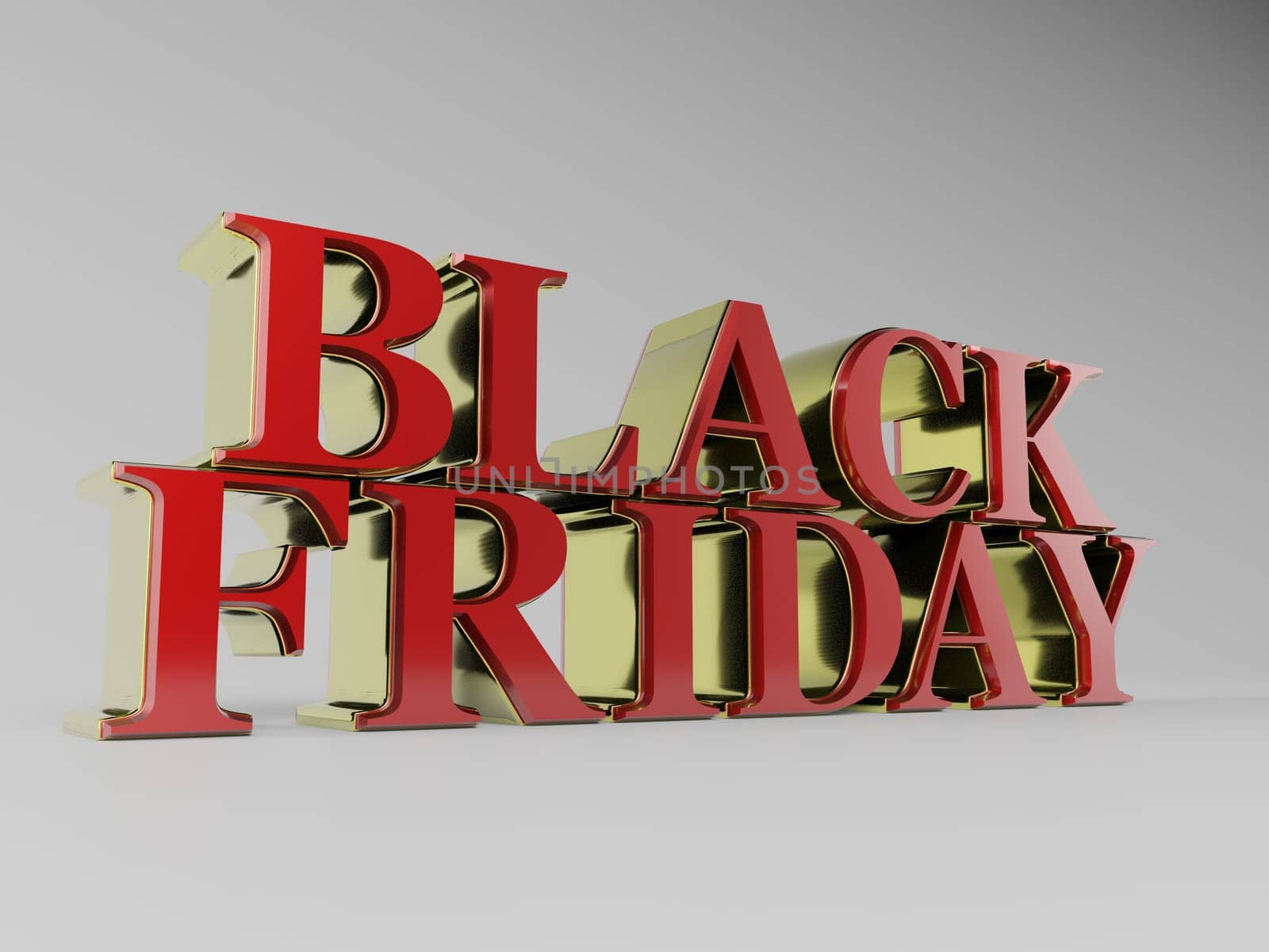 the words Black friday in big letterpress in 3d rendering