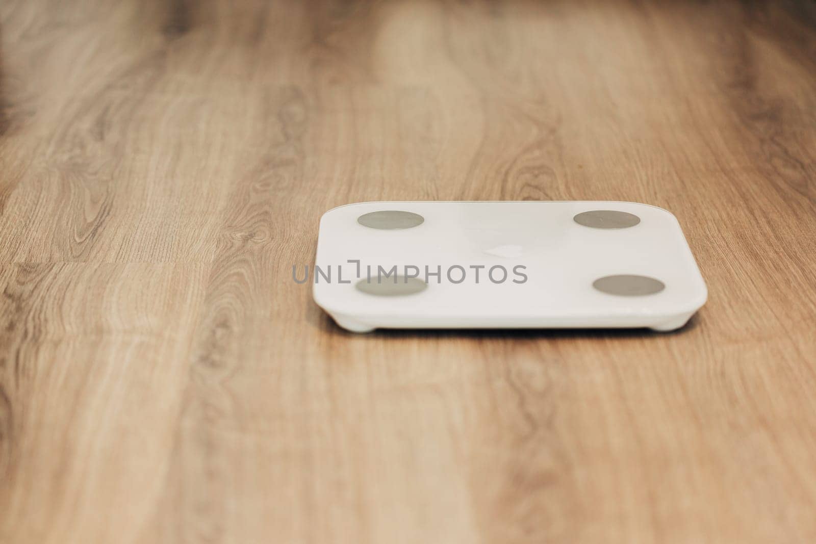 Modern Electronic Device. Measures Weight on Smart Scales.