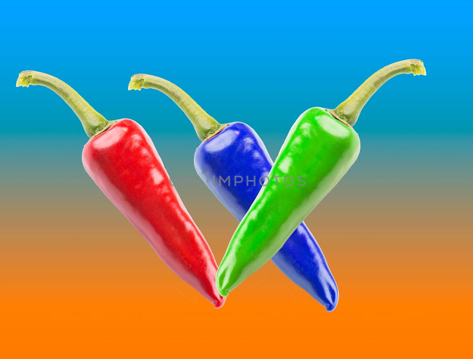 chilis isolated an colored