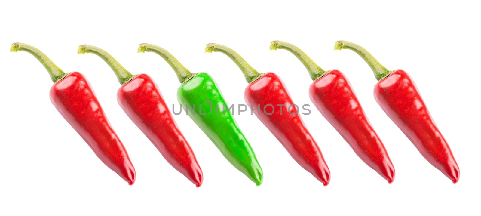 chilis isolated an colored