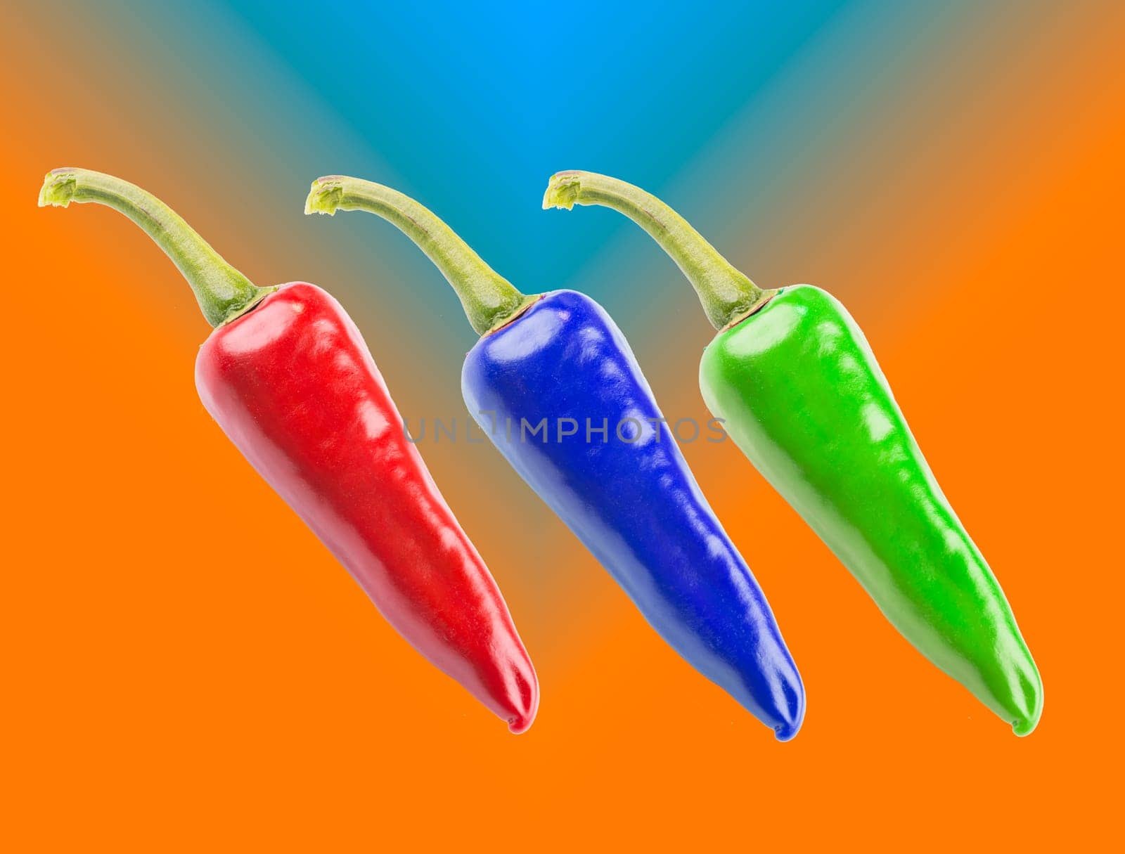 chilis isolated an colored