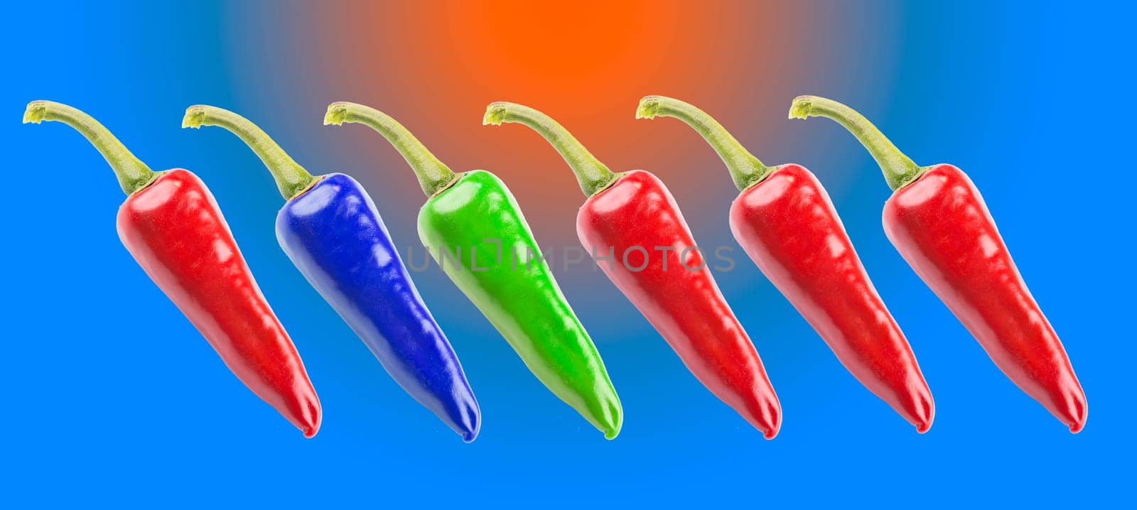 chilis isolated an colored