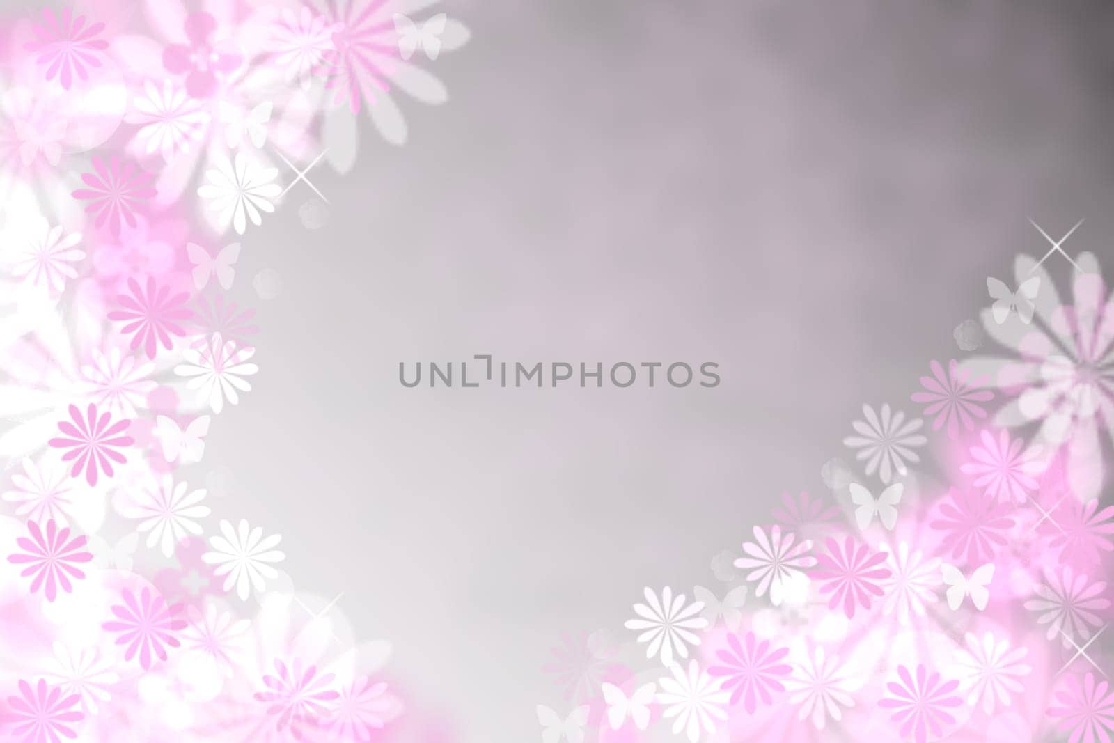 Abstract blurred vivid spring summer light delicate pastel pink bokeh background texture with bright soft color cherry blossoms. Space for your text. Beautiful backdrop illustration.