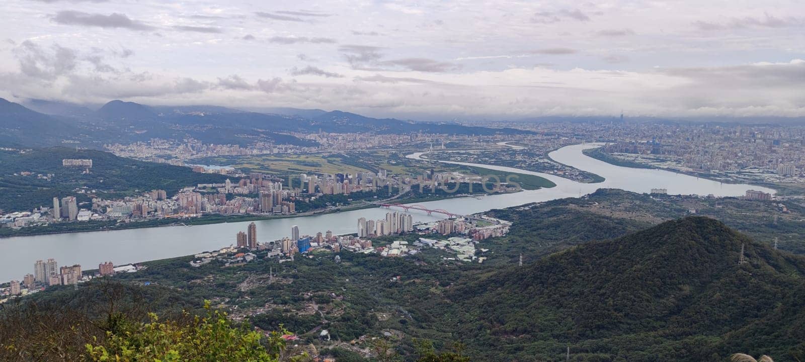 The Tamsui River and Guanyin Mountain, New Taipei City, Taiwan