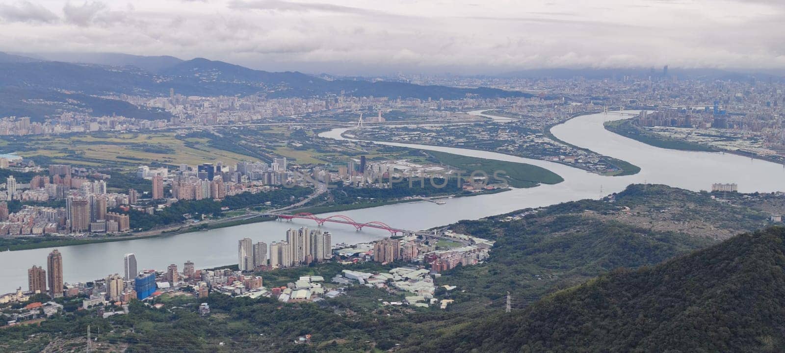The Tamsui River and Guanyin Mountain, New Taipei City, Taiwan