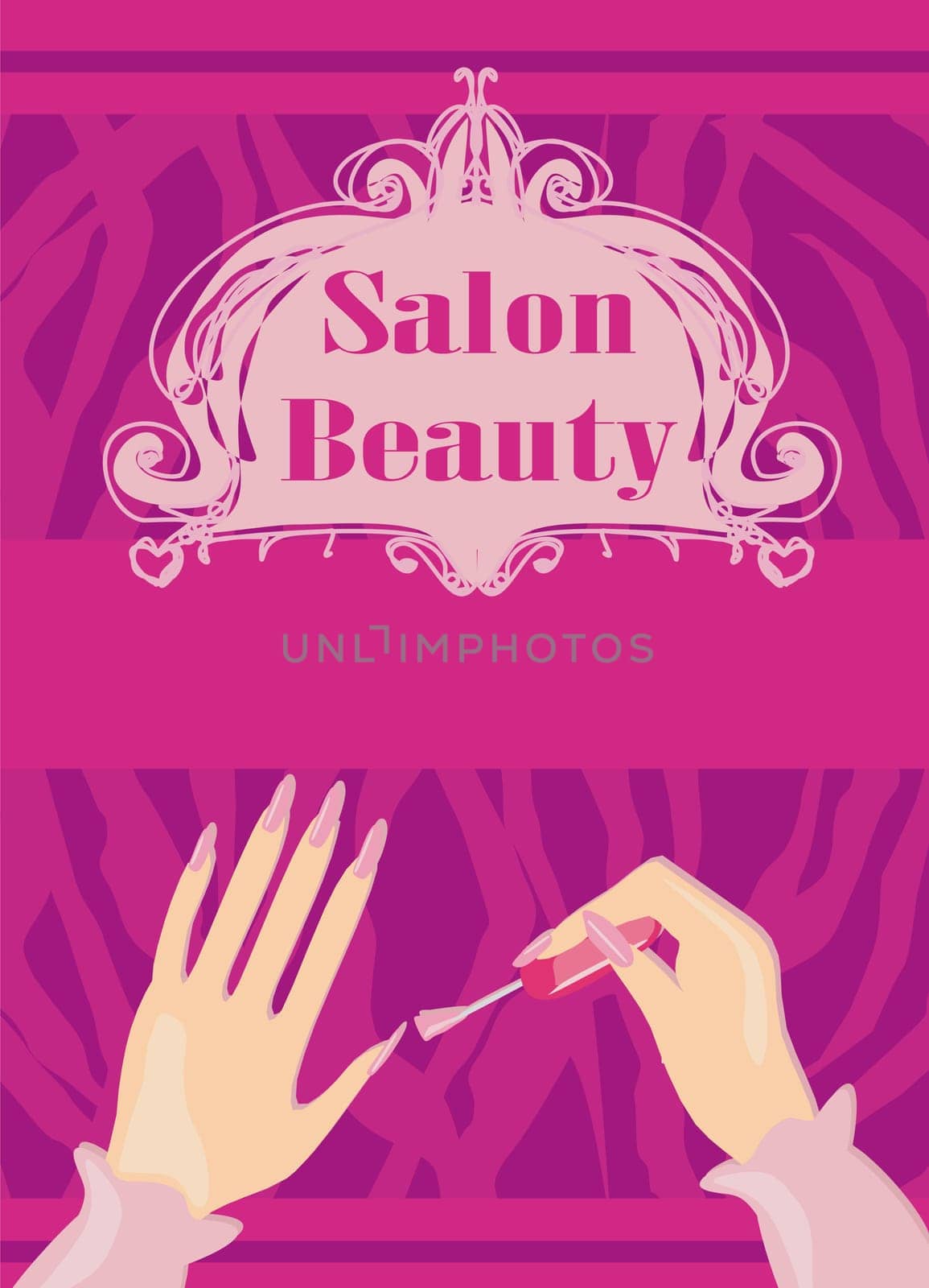 Woman is doing manicure - decorative card