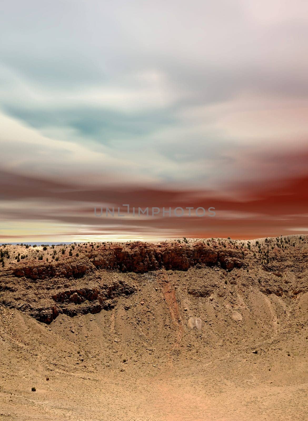 Meteor Crater impact in Arizona USA 50000 years ago