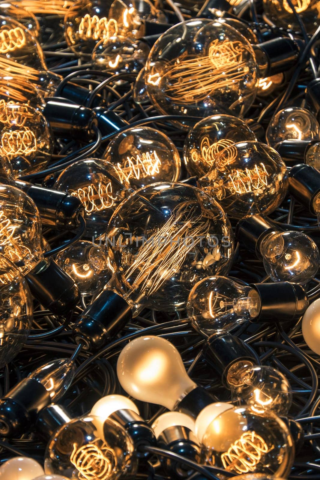 Many different varieties of lightbulbs