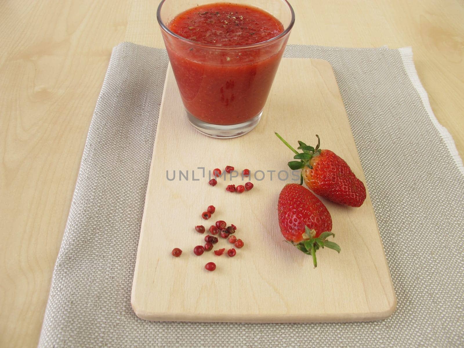 Strawberry smoothie with pink pepper