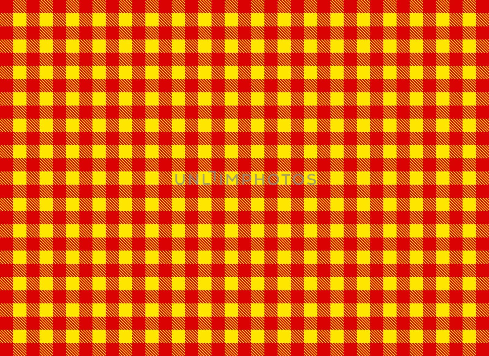 Checkered tablecloth pattern in red and yellow