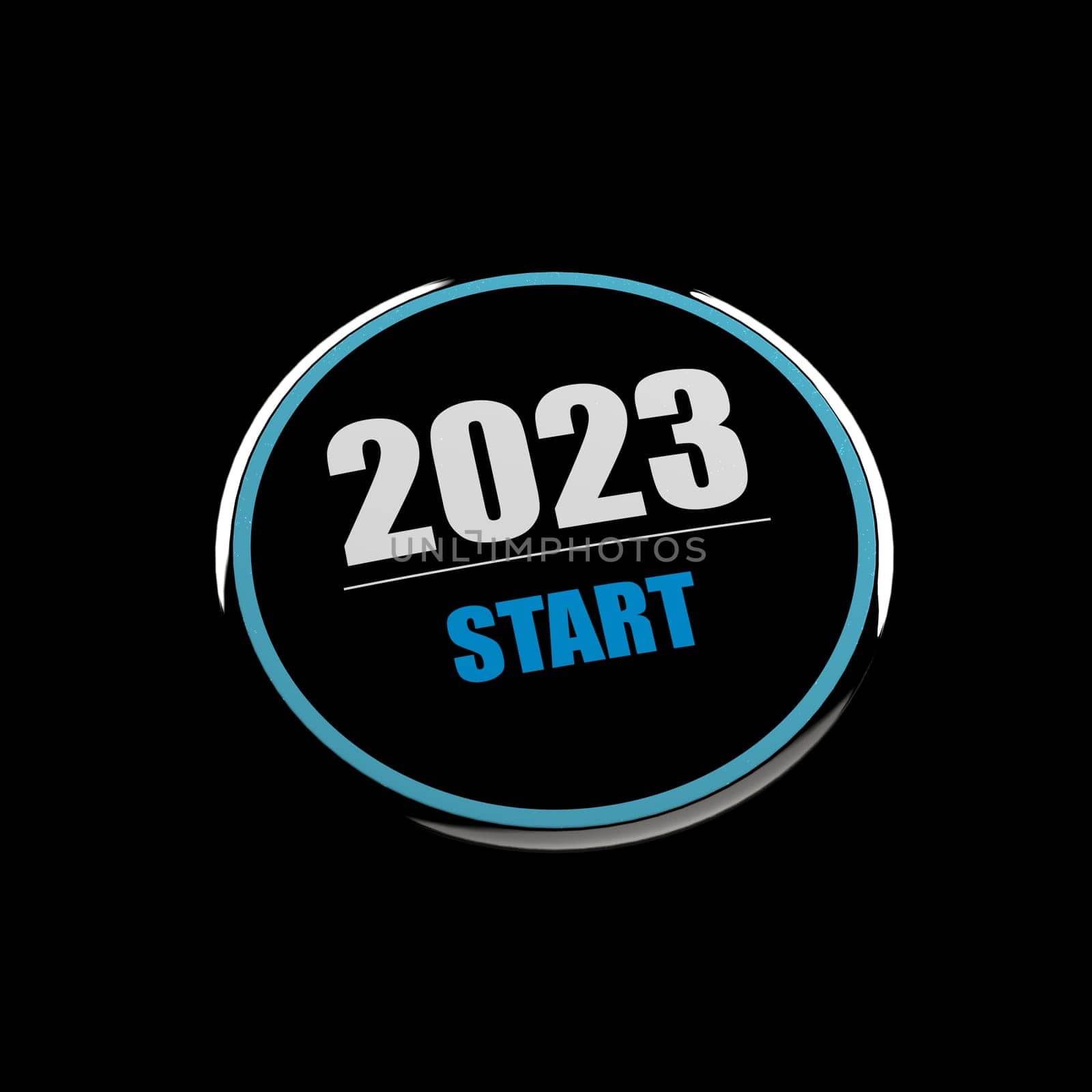 The 3d rendering of 2023 year start BTN