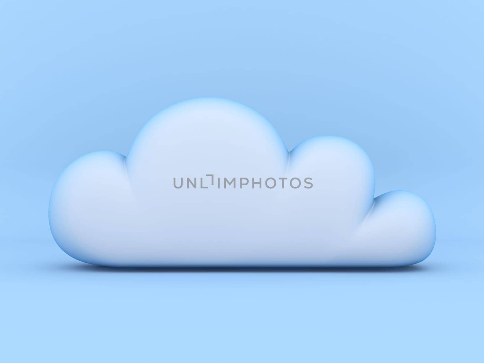 Cloud concept 3D rendering illustration isolated on blue background