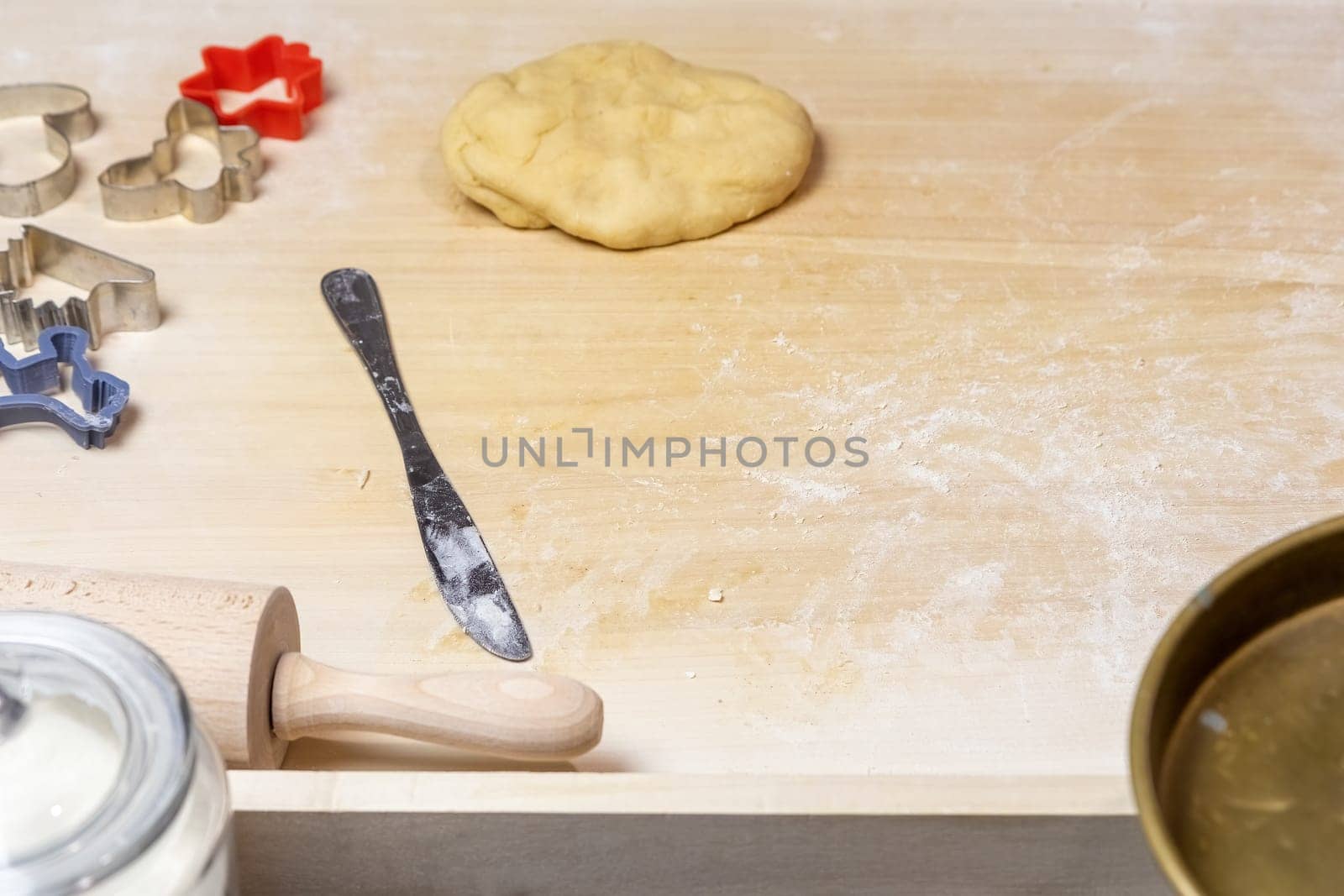 Table ready for baking at home concept. Horizontally.