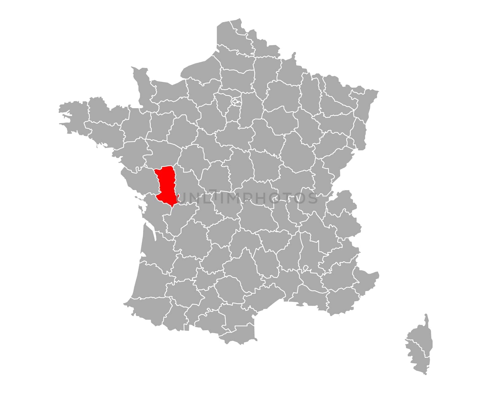Map of Deux-Sevres in France