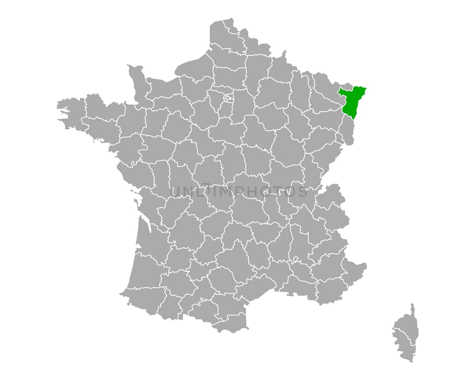 Map of Bas-Rhin in France