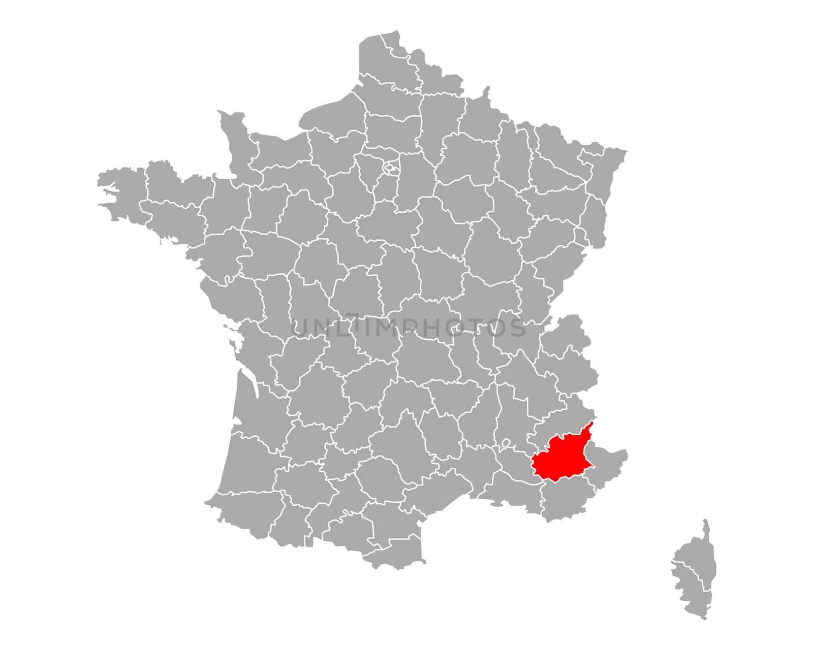 Map of Alpes-de-Haute-Provence in France