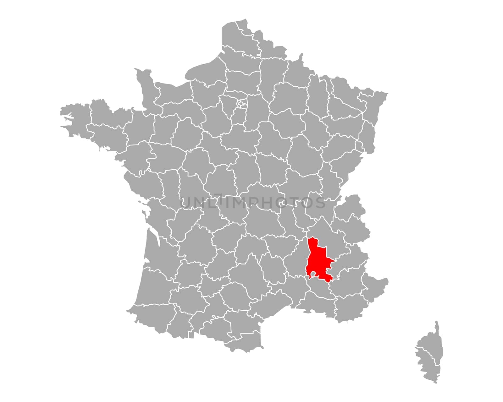 Map of Drome in France