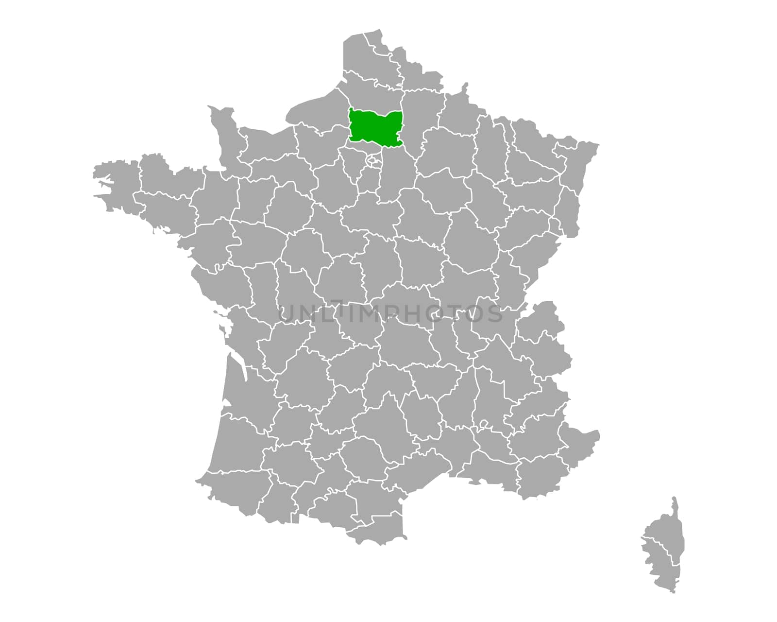 Map of Oise in France