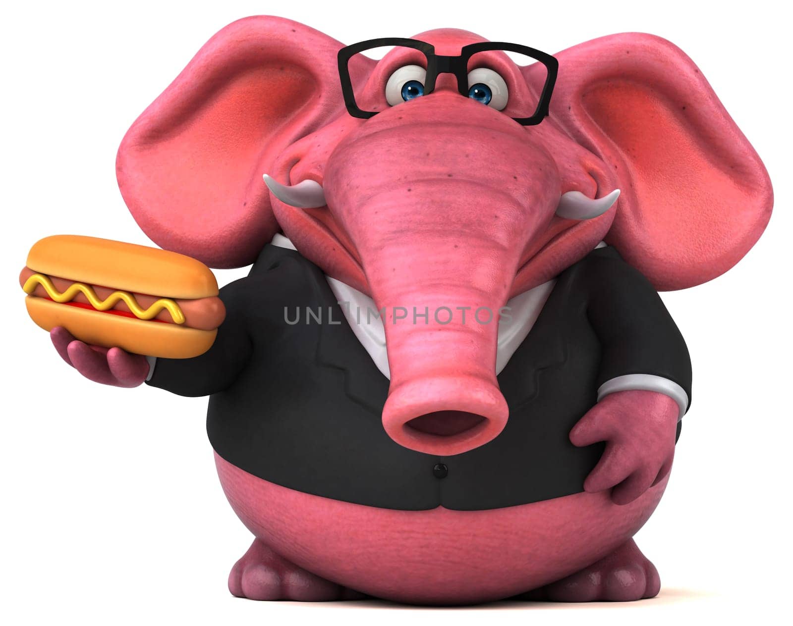 Pink elephant - 3D Illustration