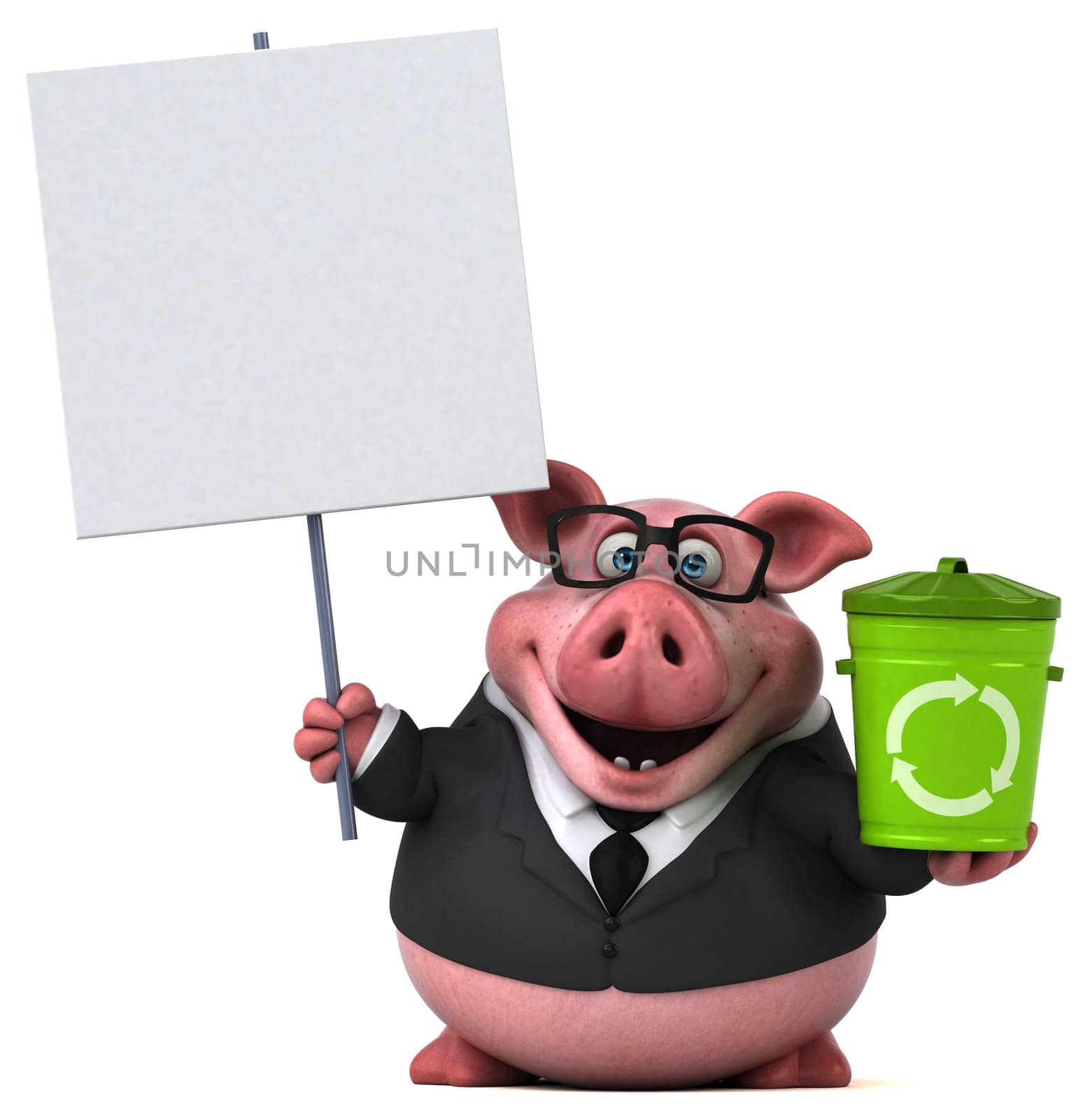 Fun pig - 3D Illustration