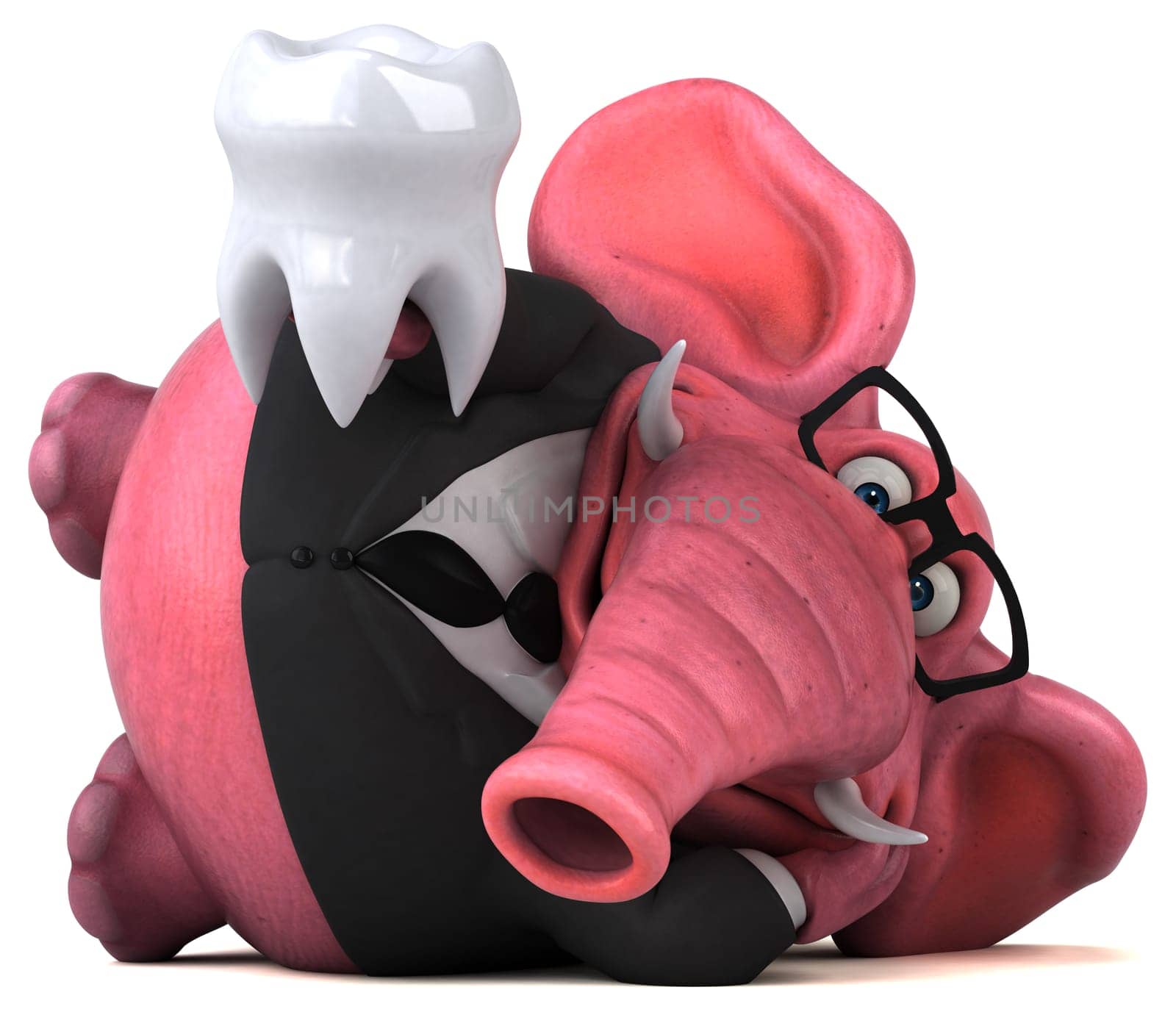 Pink elephant - 3D Illustration