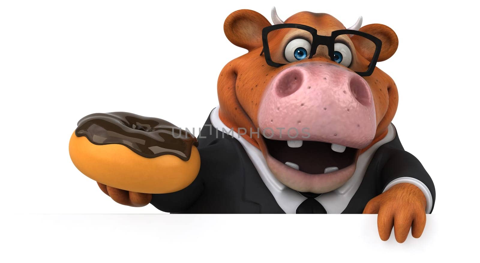 Fun cow - 3D Illustration