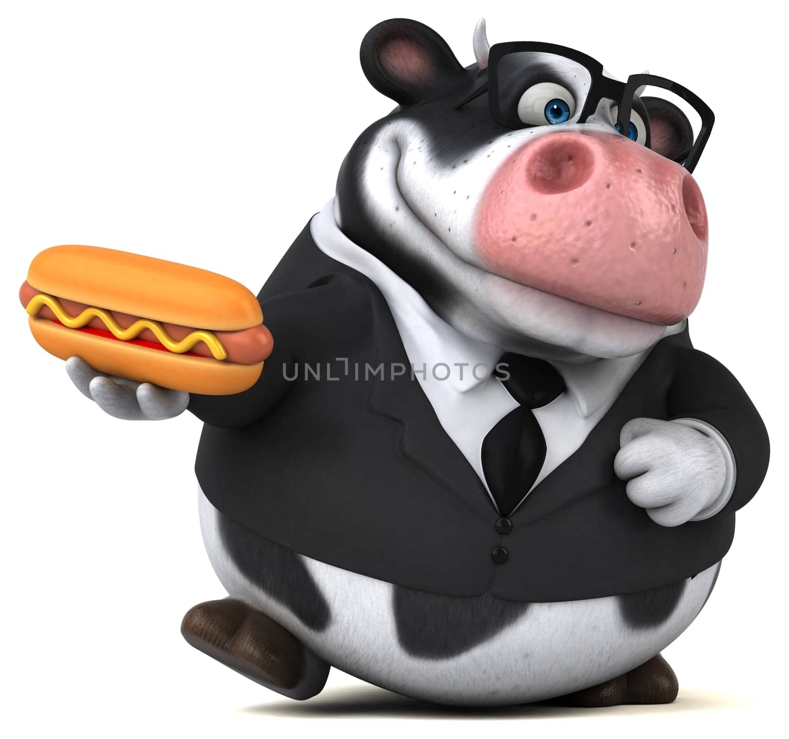 Fun cow - 3D Illustration
