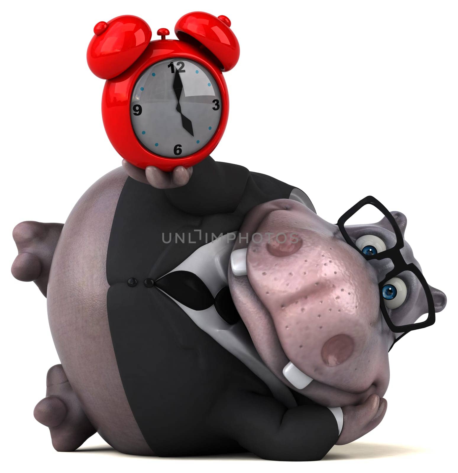 Fun hippo - 3D Illustration