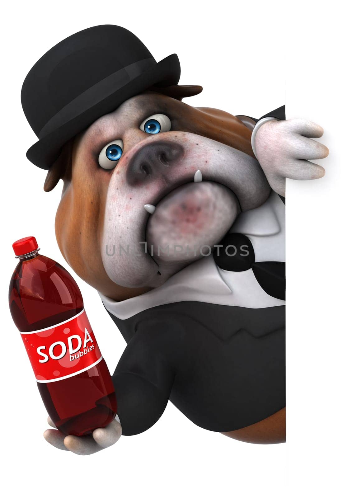 Fun bulldog - 3D Illustration