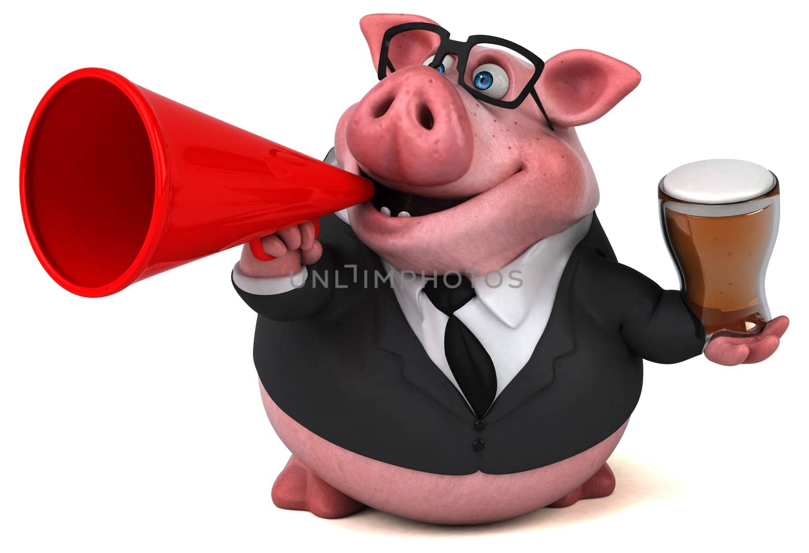 Fun pig - 3D Illustration