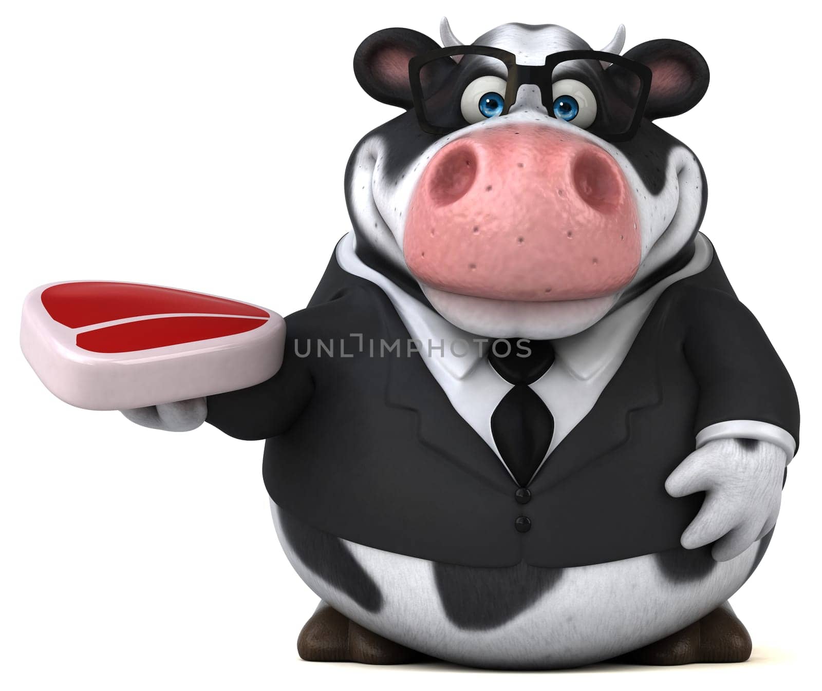 Fun cow - 3D Illustration