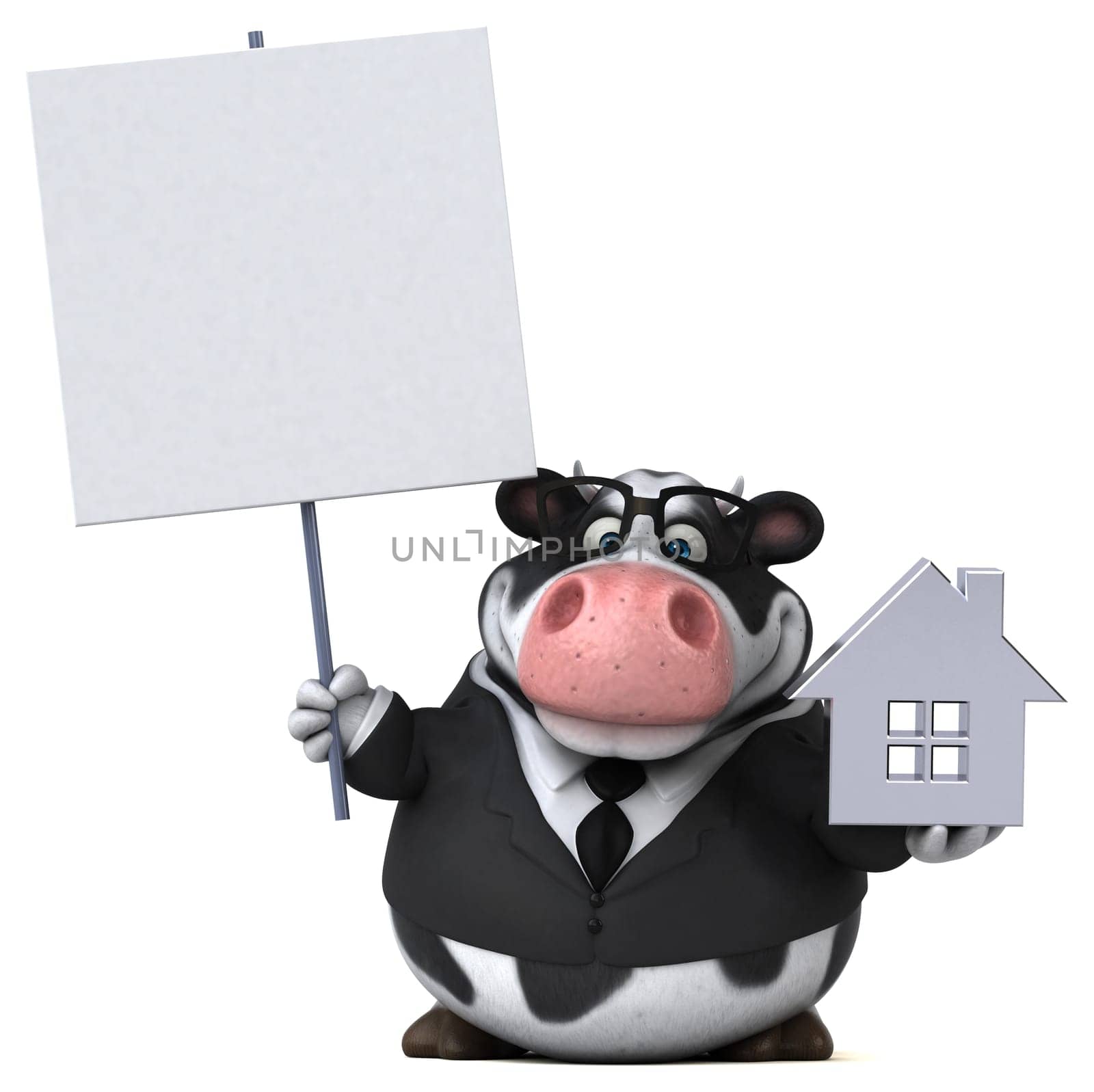 Fun cow - 3D Illustration