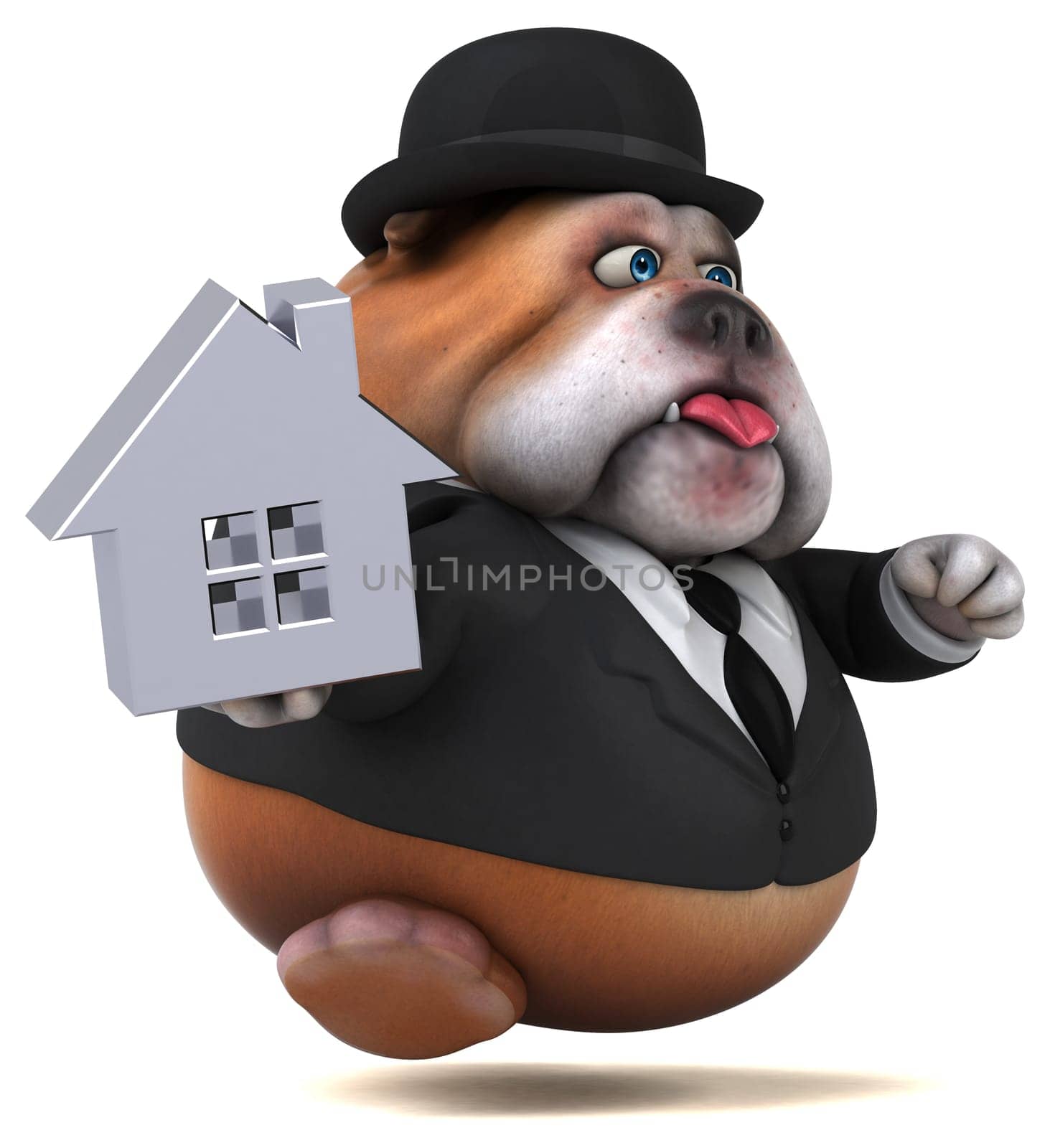 Fun bulldog - 3D Illustration