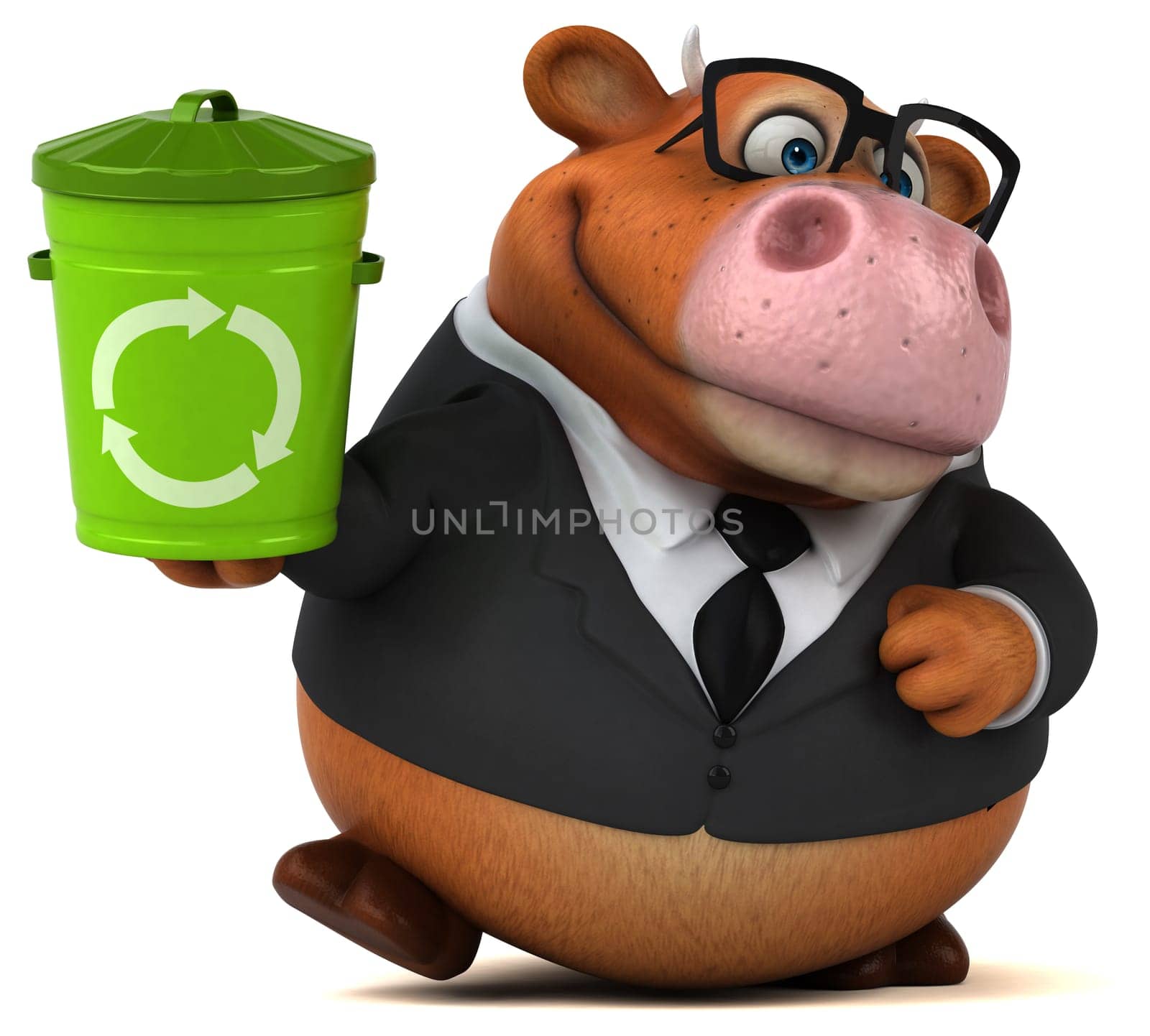 Fun cow - 3D Illustration
