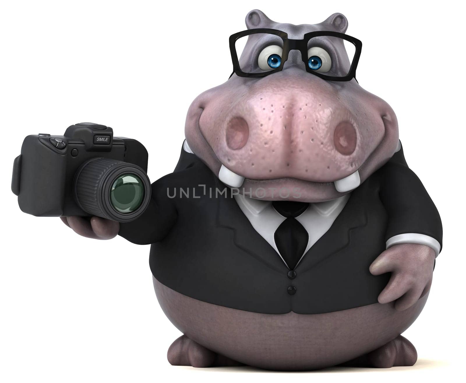 Fun hippo - 3D Illustration