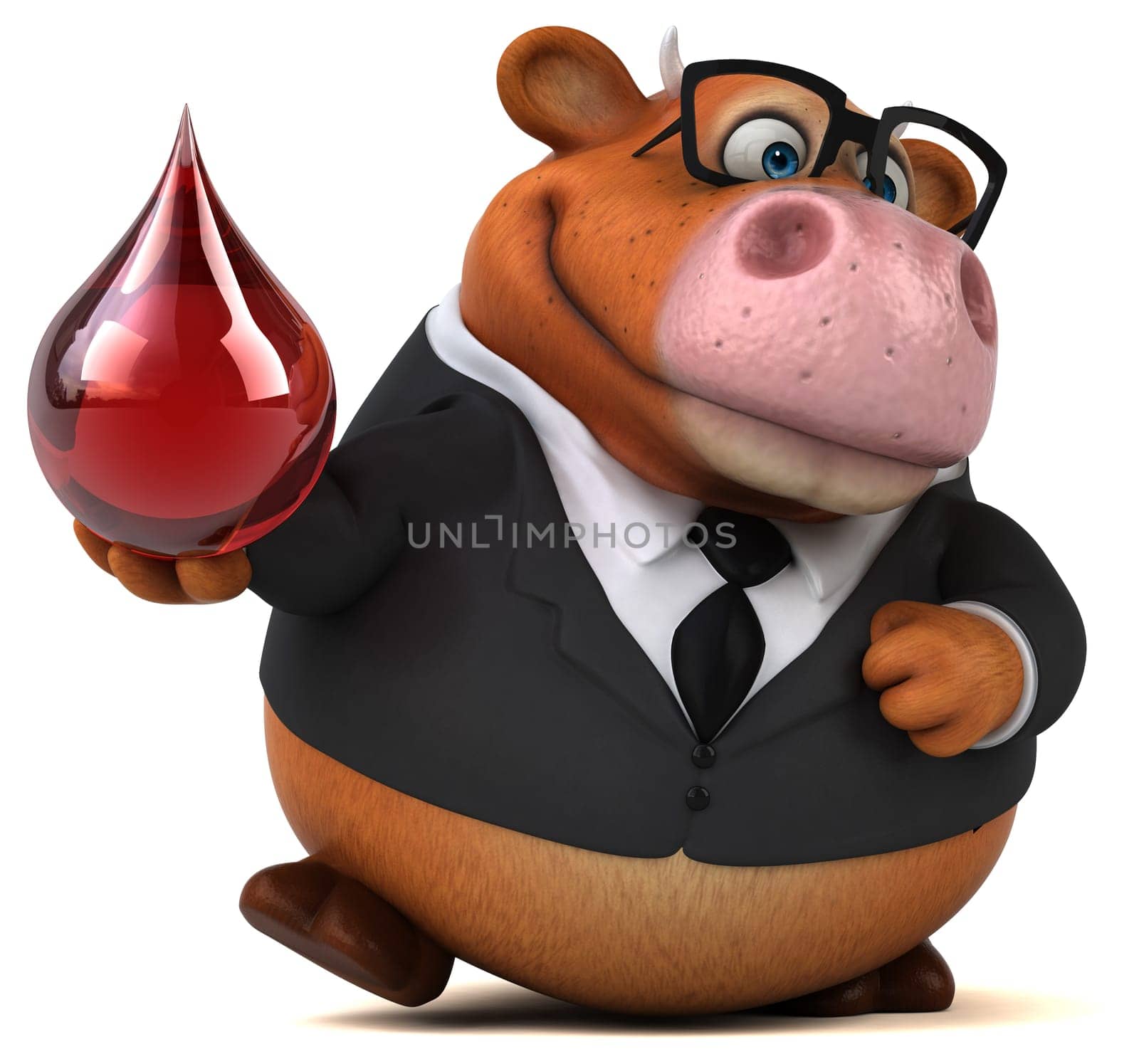 Fun cow - 3D Illustration
