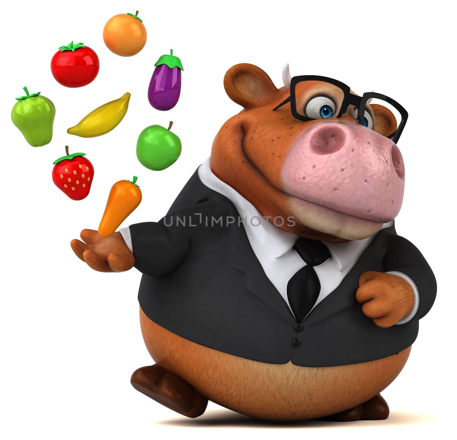 Fun cow - 3D Illustration