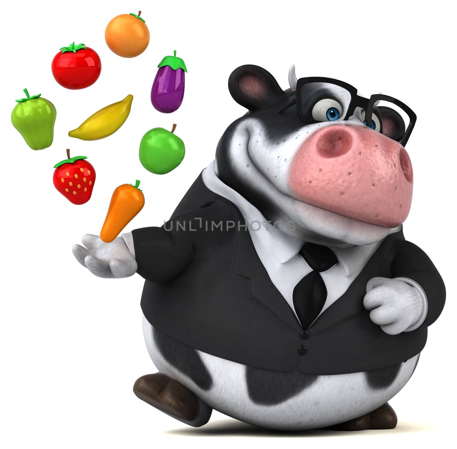 Fun cow - 3D Illustration