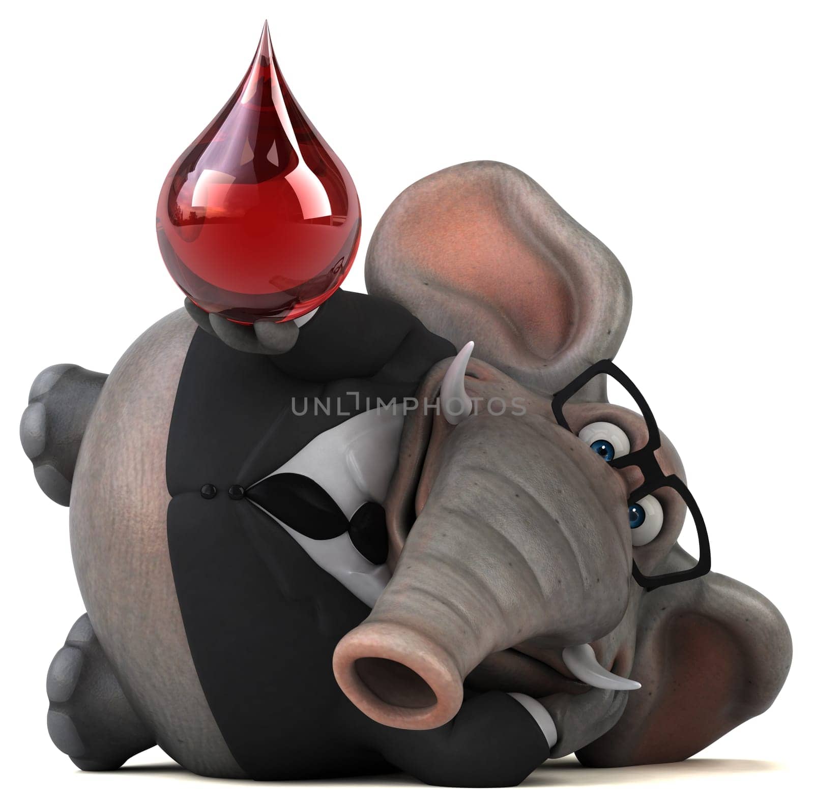 Fun elephant - 3D Illustration